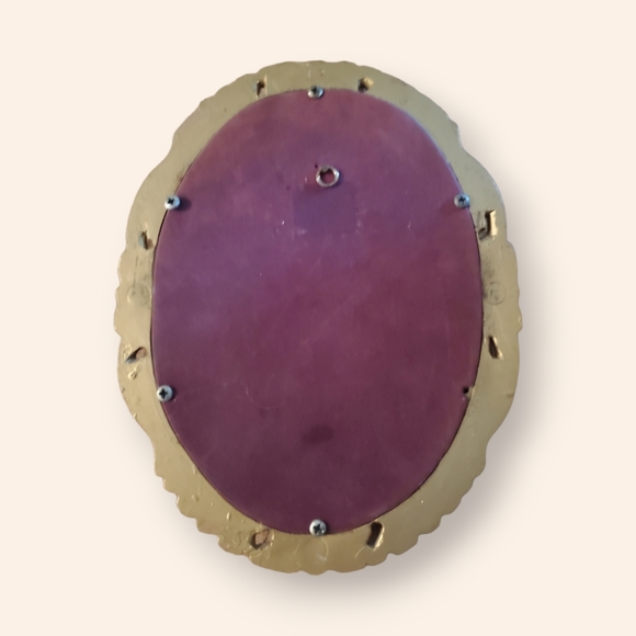 Vintage Italian Oval Gilt Metal Frame Floral Prints - Picture 2 of 2